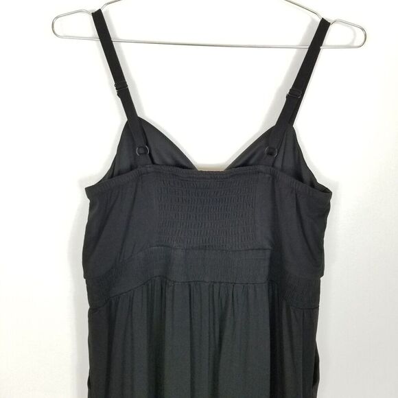 Torrid Women Plus Rayon Slub Tie Front Jumpsuit Cropped Size L Black Sleeveless - Picture 5 of 8